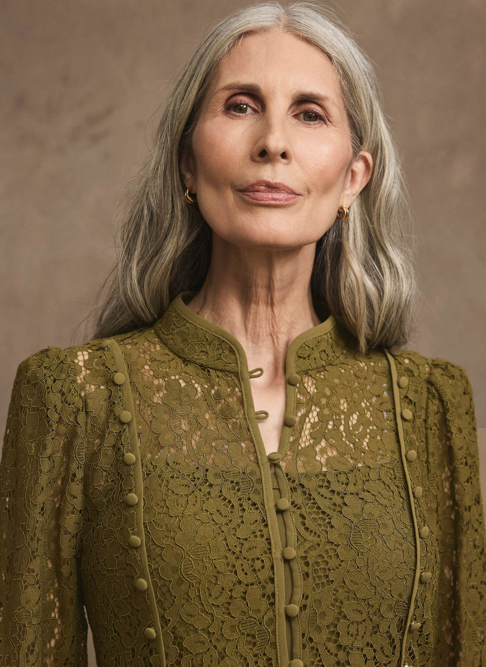 Green Lace Military Blouse