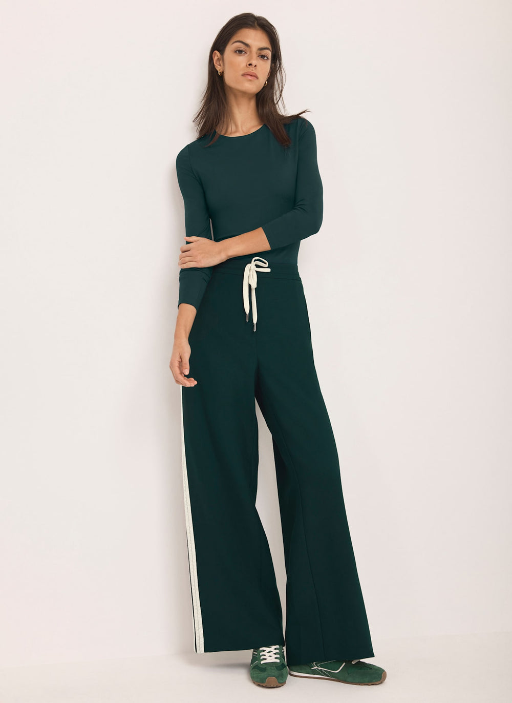 Teal Layering Crew Neck Top