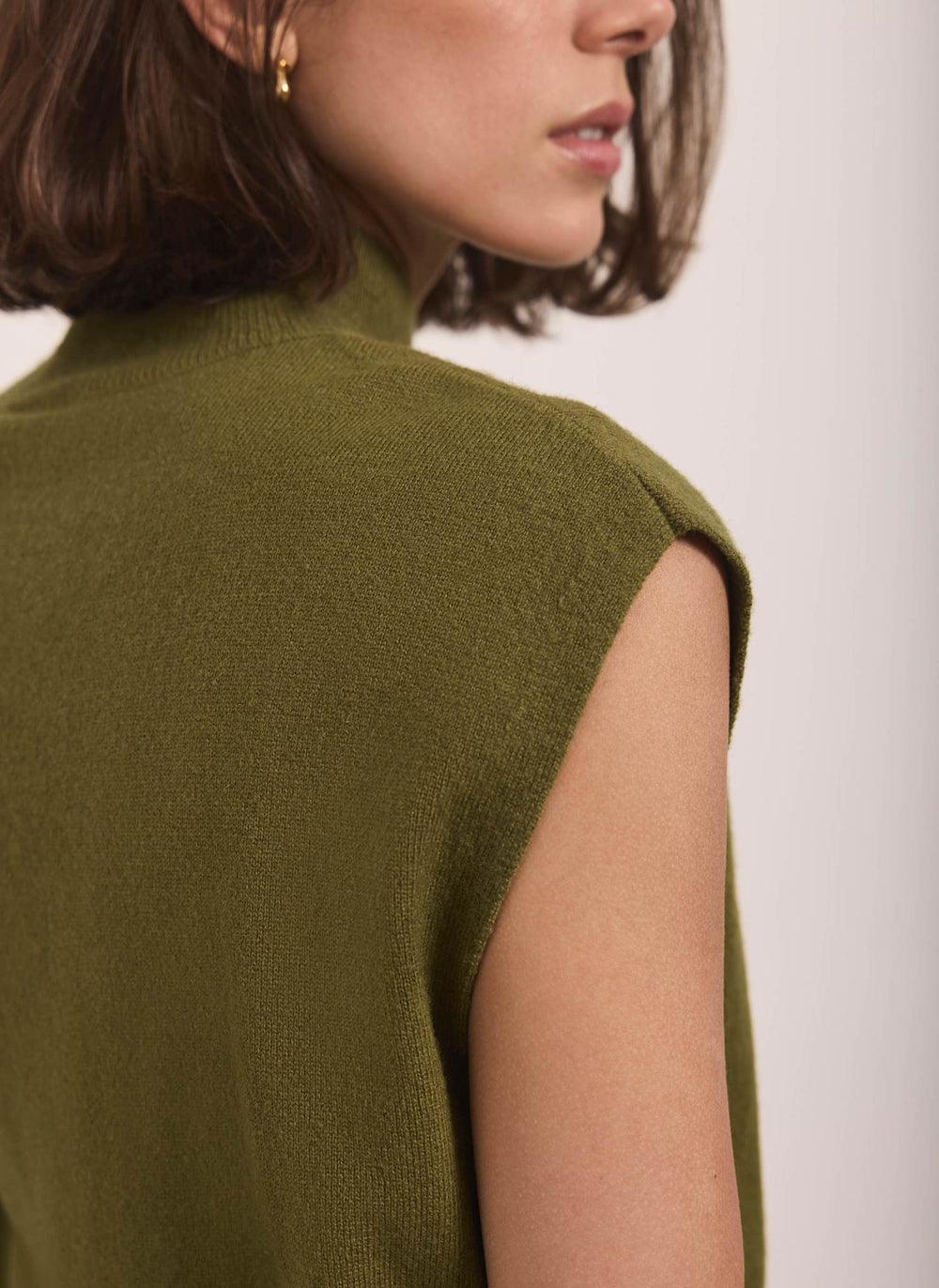 Olive Green Wool Blend Knit Top