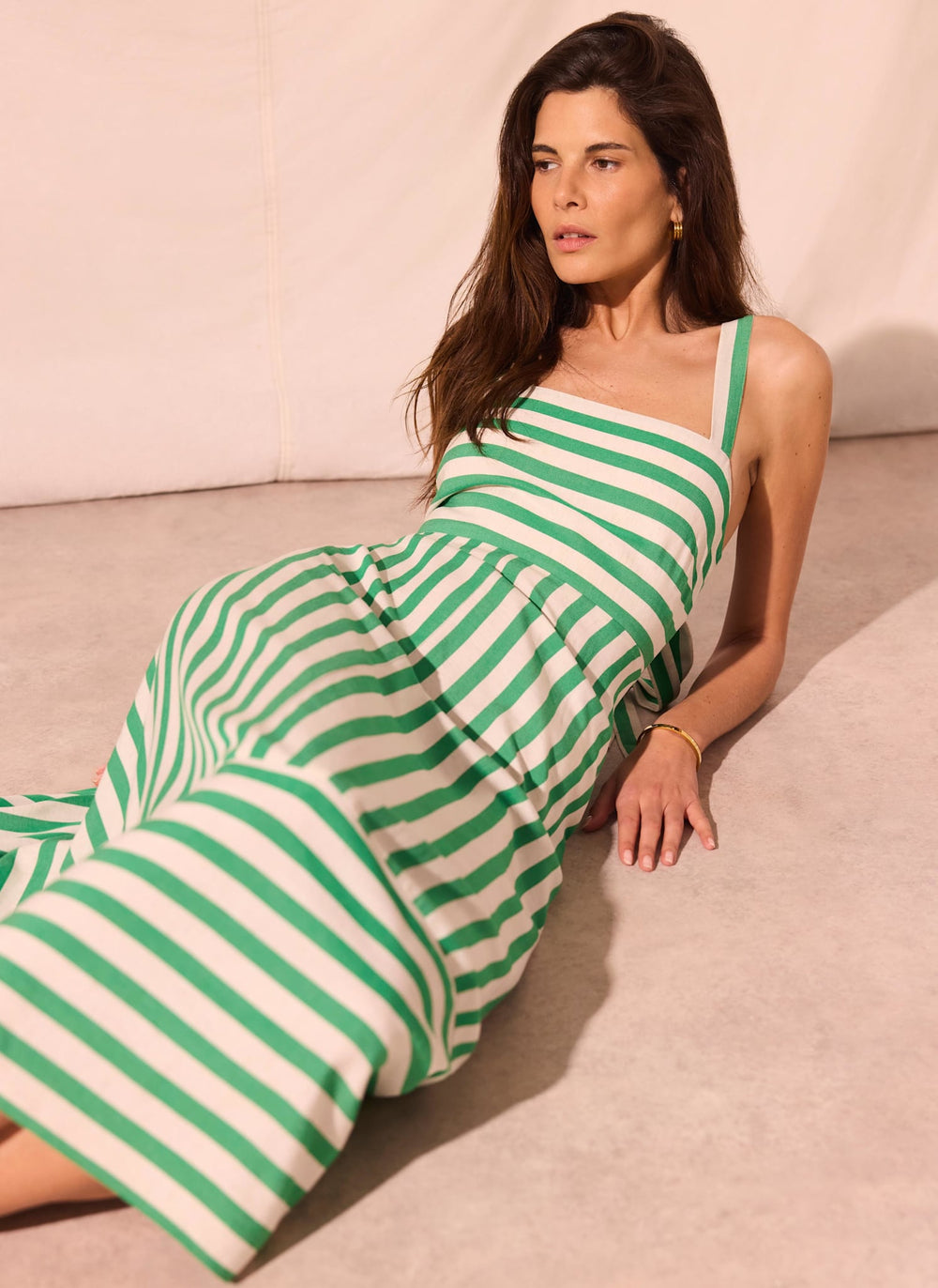 Green Striped Maxi Dress