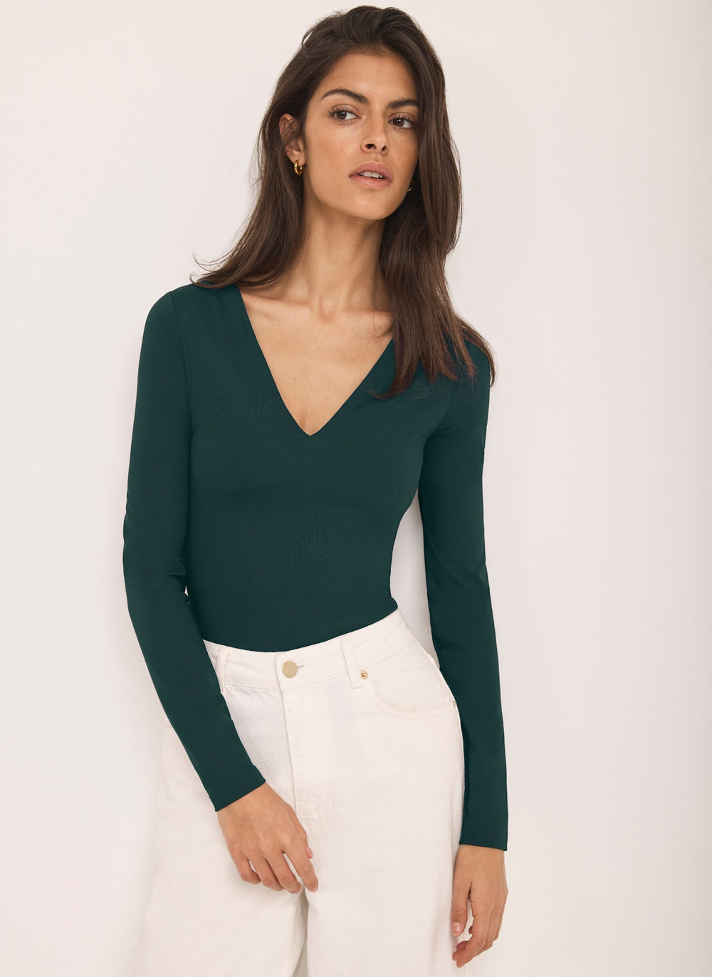 Teal V Neck Layering Top