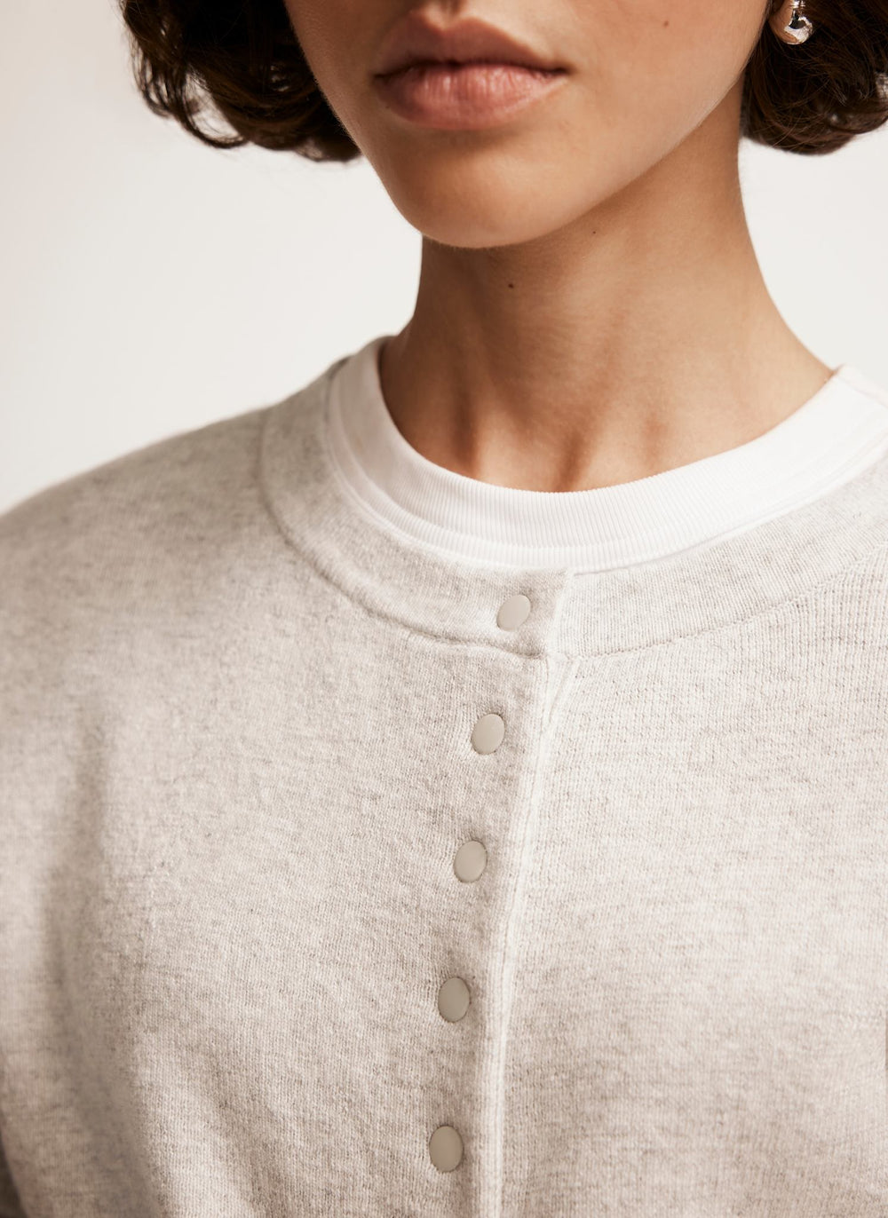 Grey Cotton Blend Cardigan