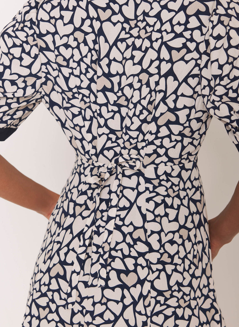 Navy Heart Print Mini Dress