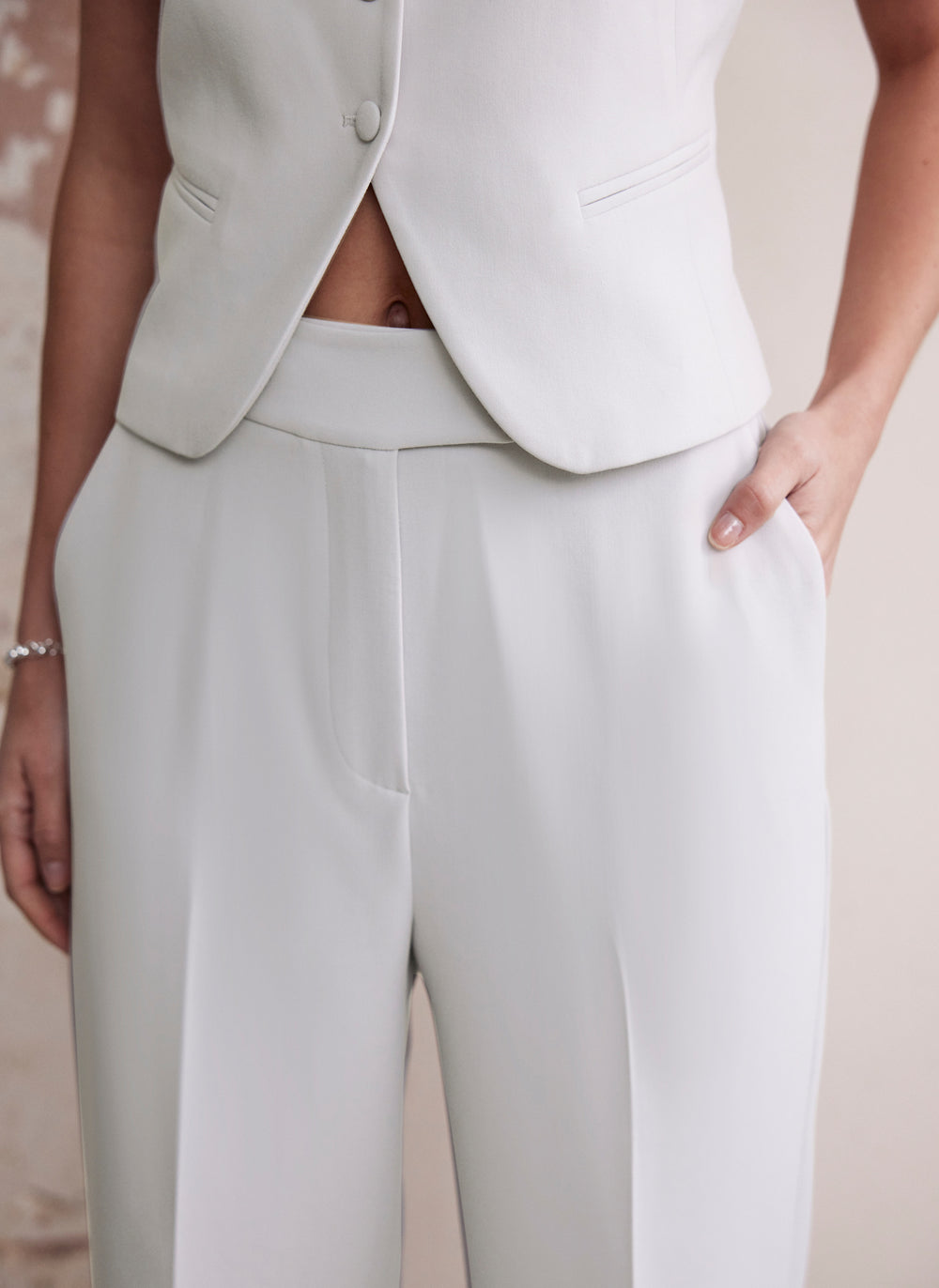 Grey Tapered Tailored Trousers