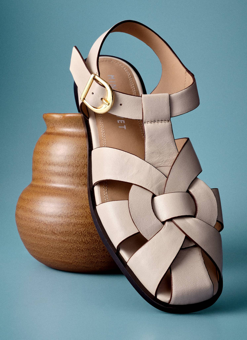 Hadley Cream Leather Fisherman Sandals