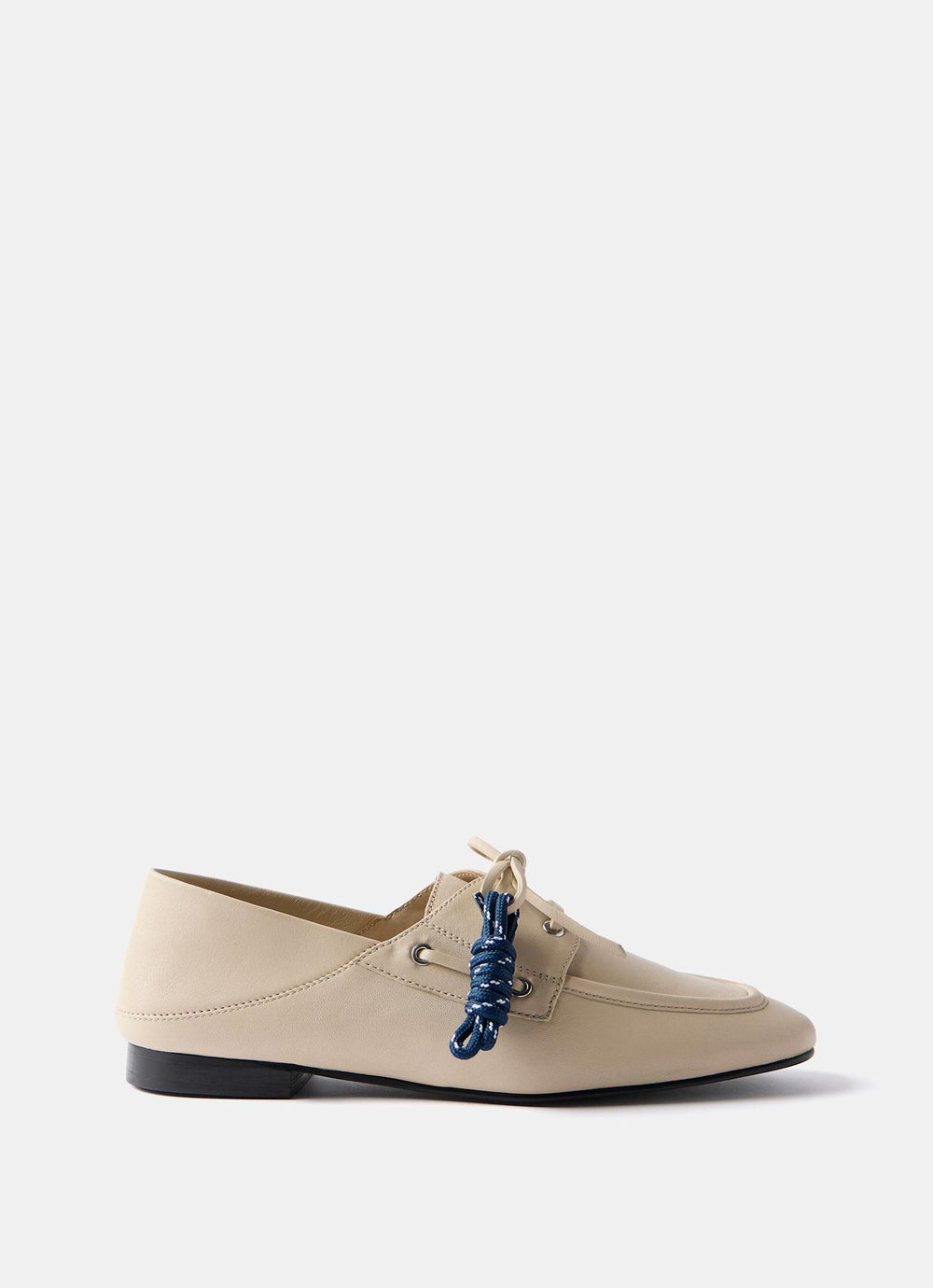 Hallie Cream Leather Deck Shoes