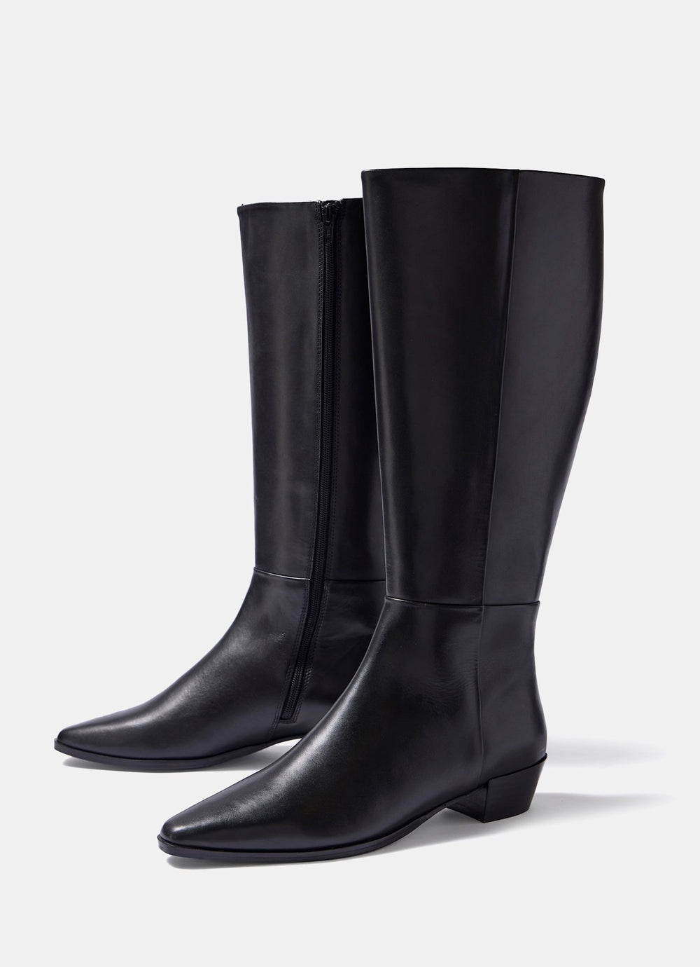 Harley Black Leather Knee High Boots