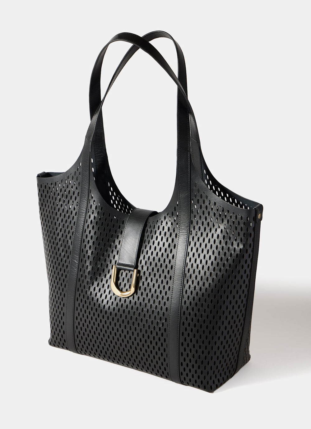 Harlow Black Leather Tote Bag