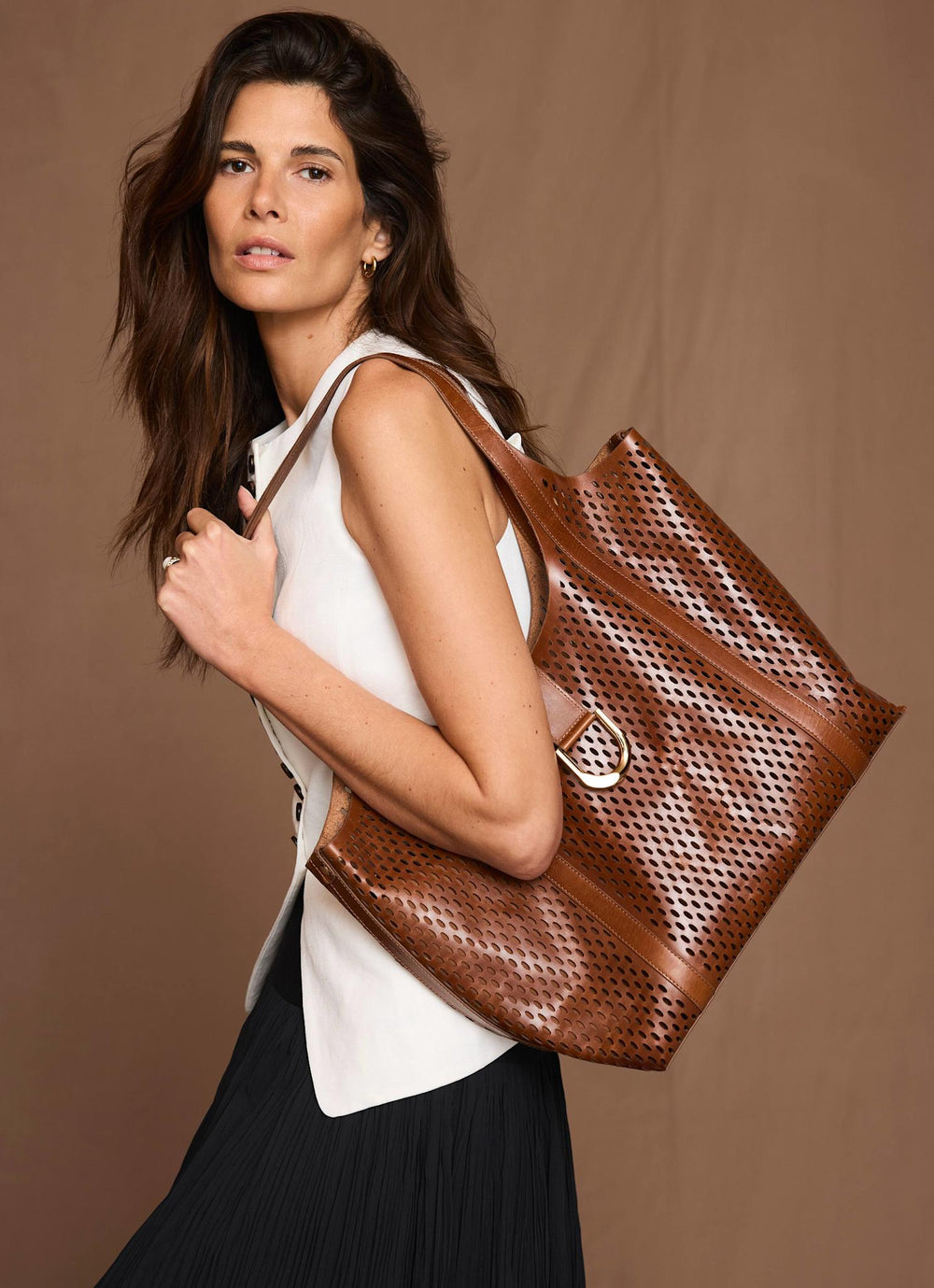 Harlow Tan Leather Tote Bag