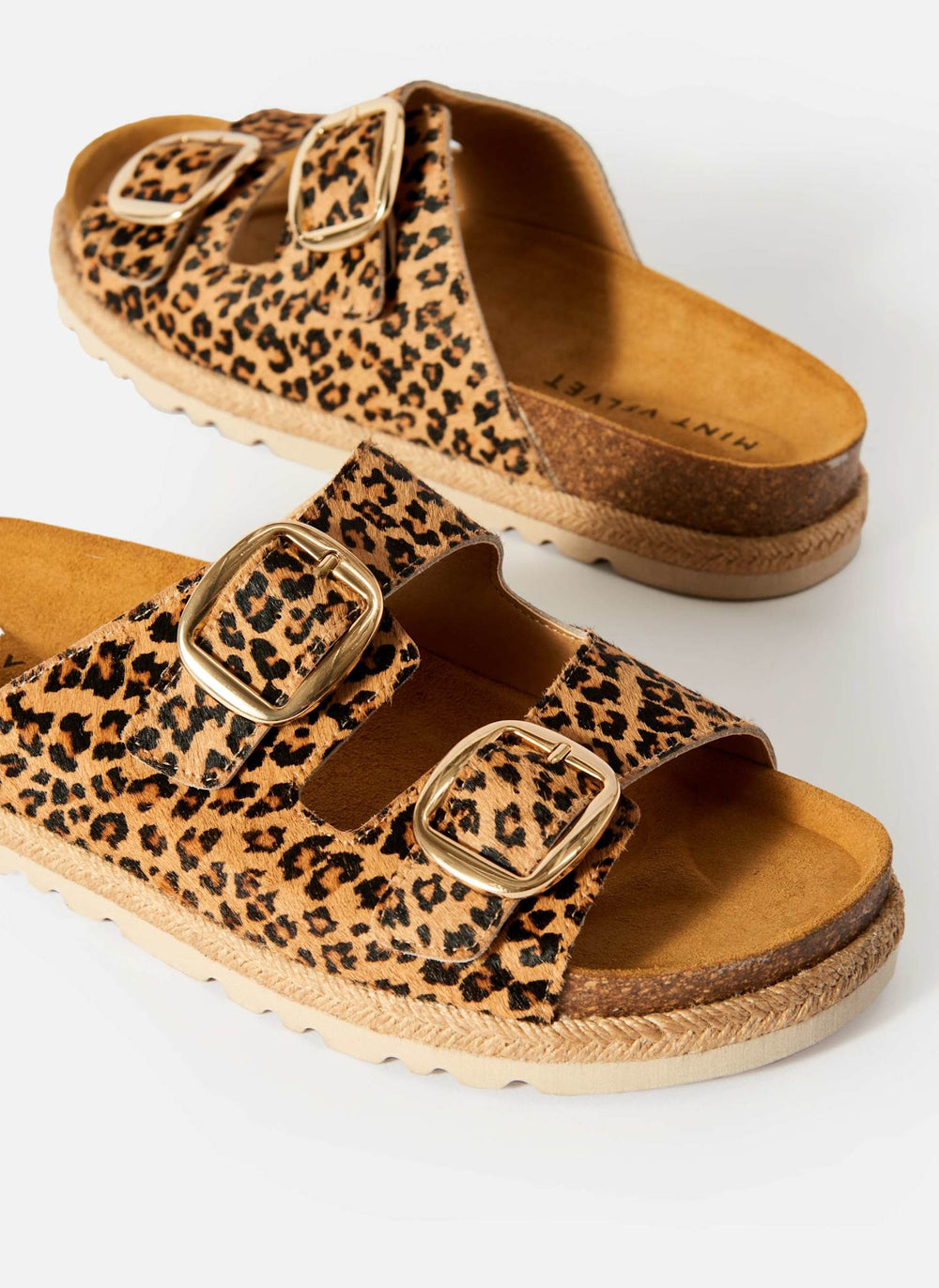 Holly Leopard Textured Flat Sandals