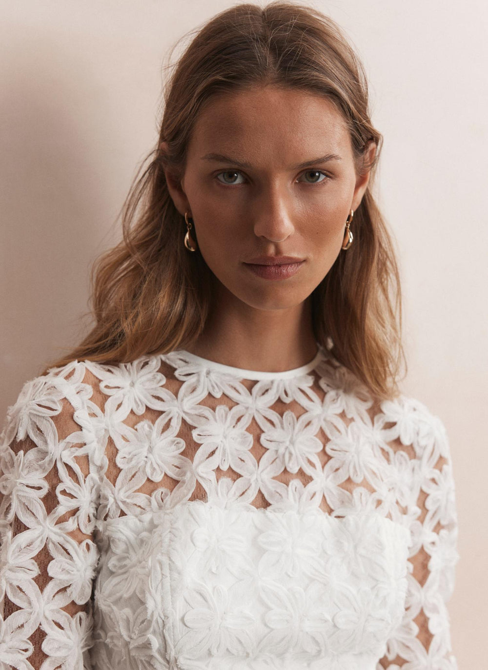 White Lace Hourglass Mini Dress