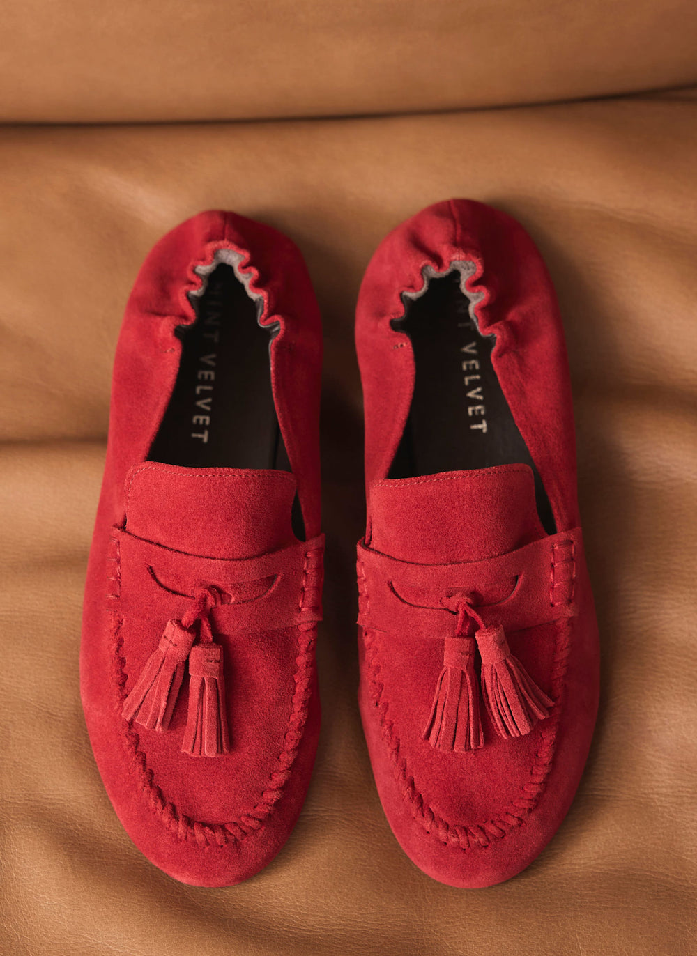 Indie Red Suede Loafers
