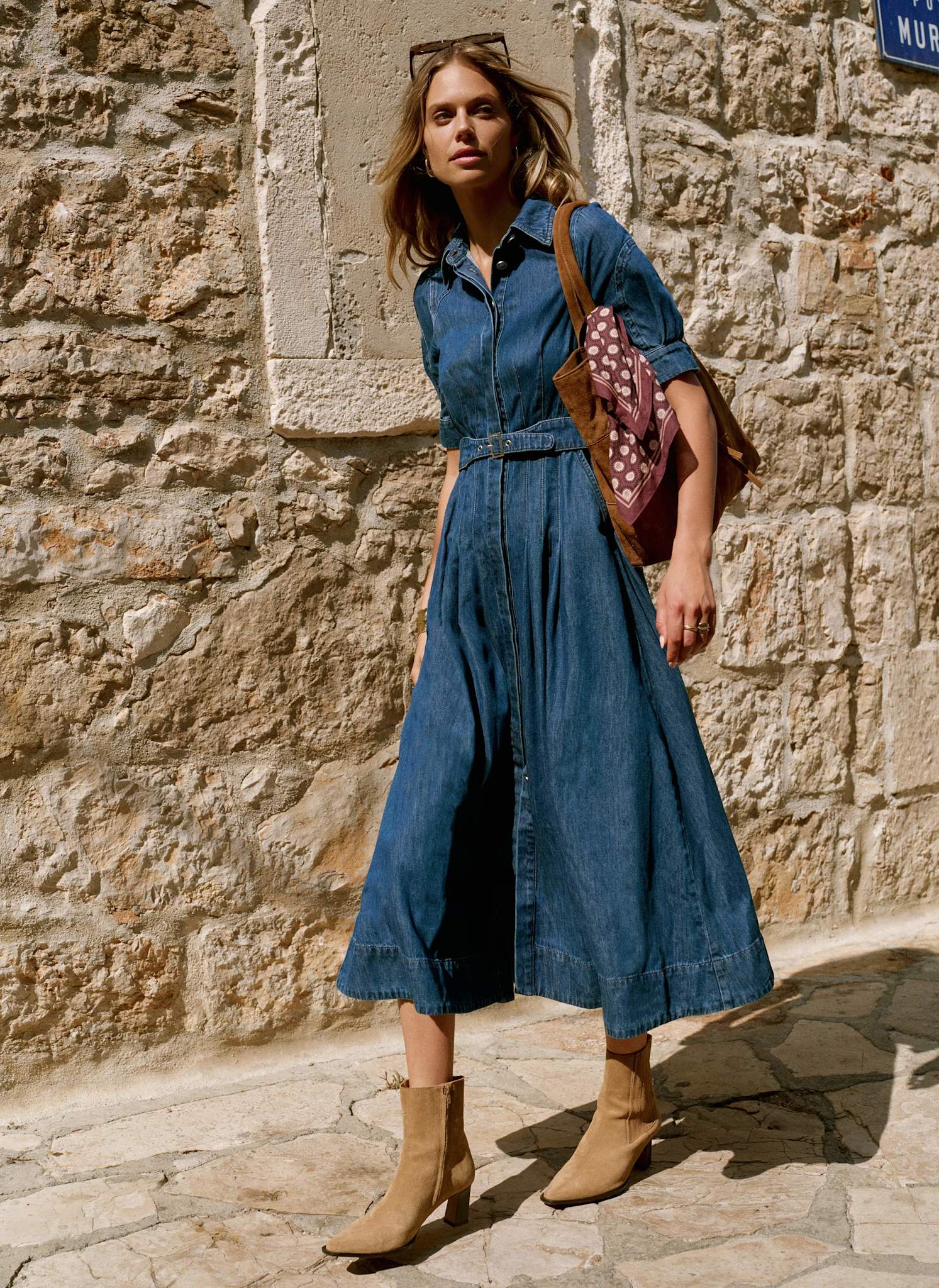 Indigo Denim Midi Shirt Dress – Mint Velvet