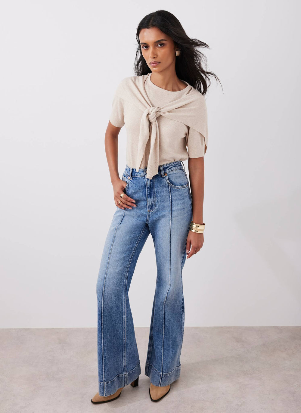 Mid Indigo Flared Jeans