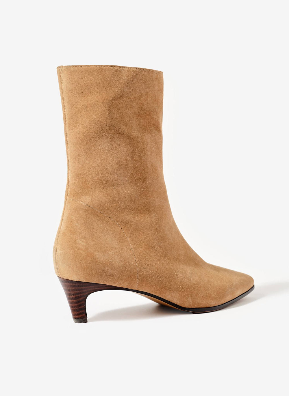 Issy Tan Suede Kitten Heel Ankle Boots