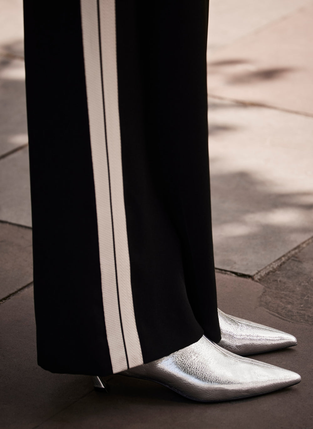 Silver Leather Ankle Boots