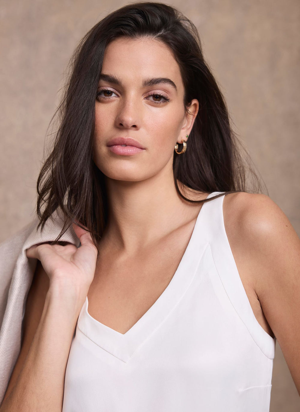 White Trim Detail Camisole Top