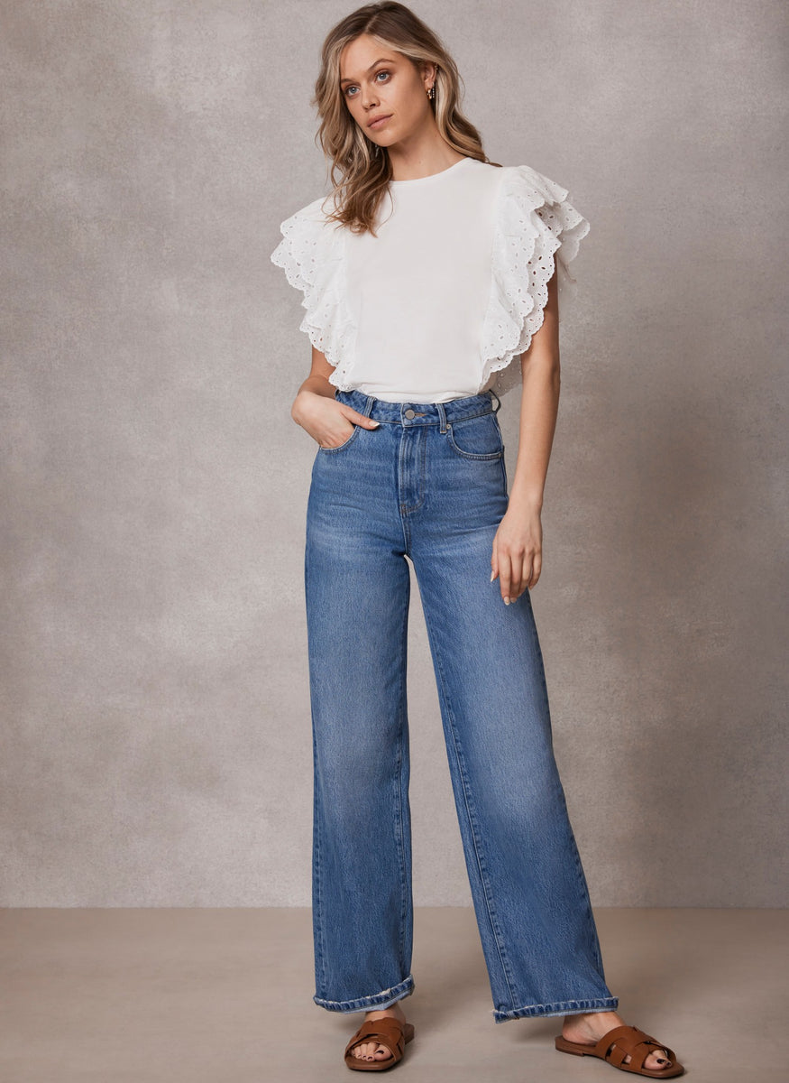 White Cotton Broderie Ruffle Top – Mint Velvet White Cotton Broderie Ruffle Top – Mint Velvet