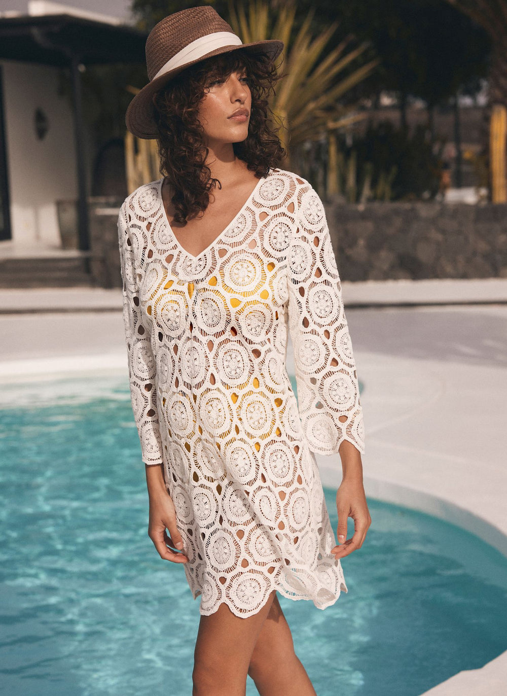 Cream Crochet Beach Cover Up