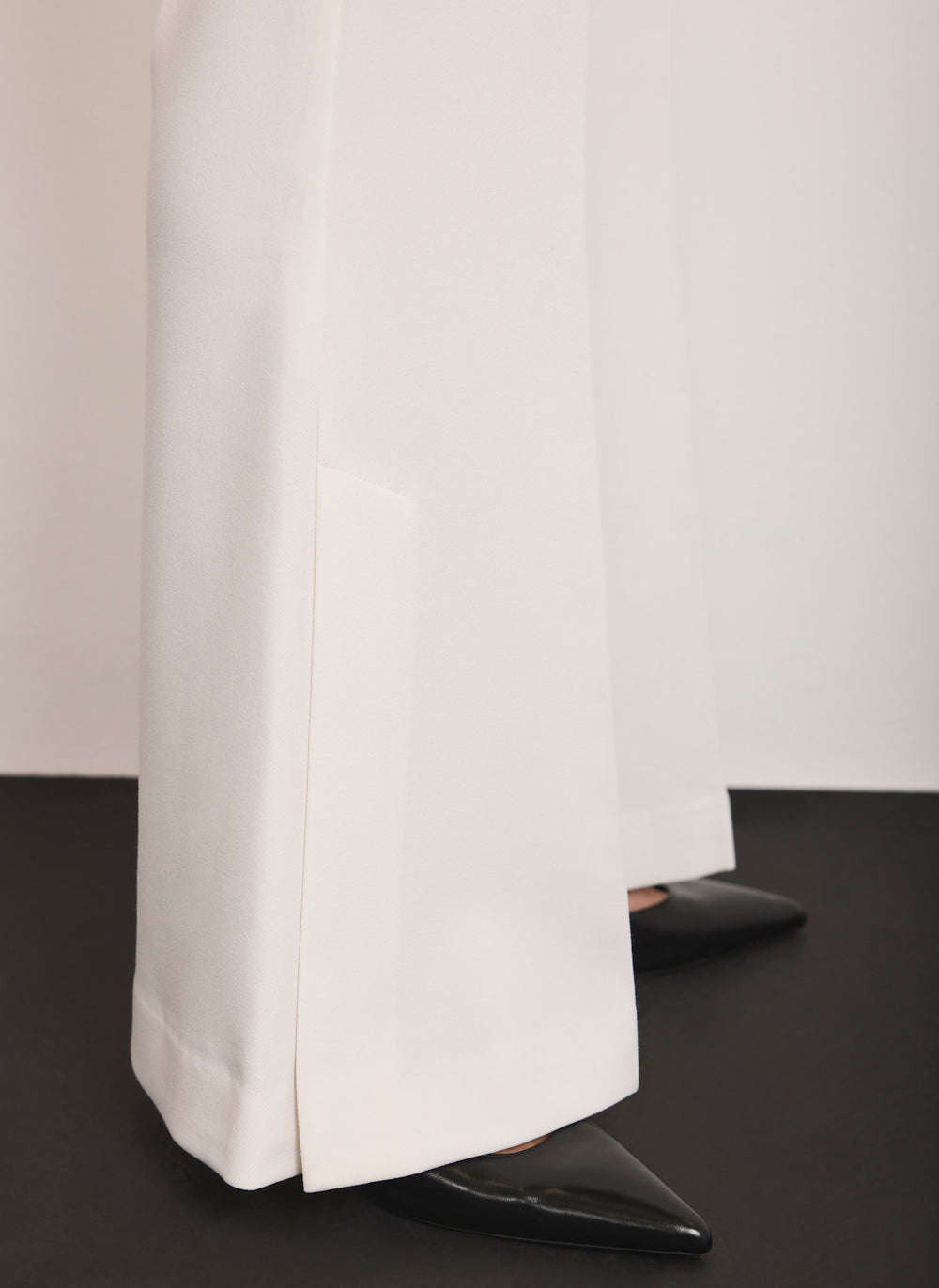 White Extreme Flare Trousers