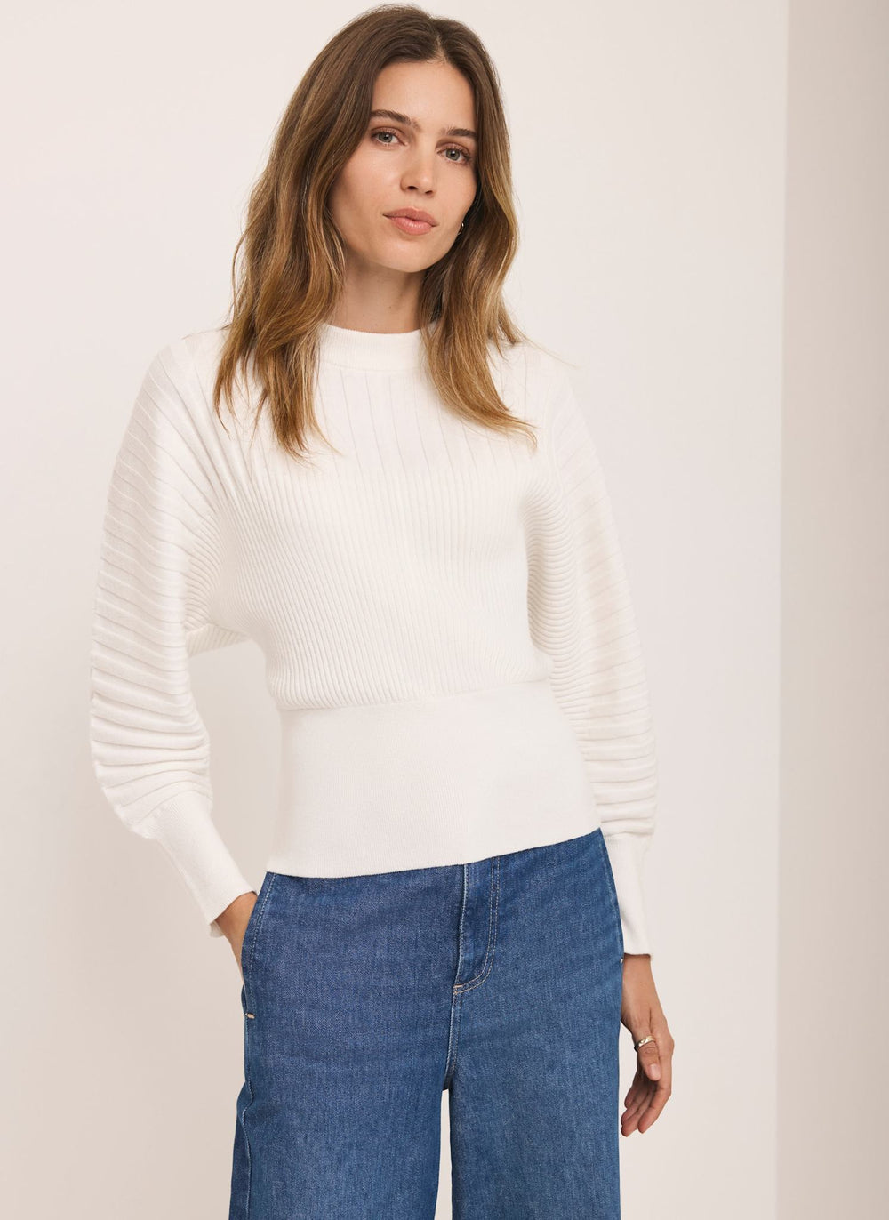Cream Knit Batwing Sleeve Jumper