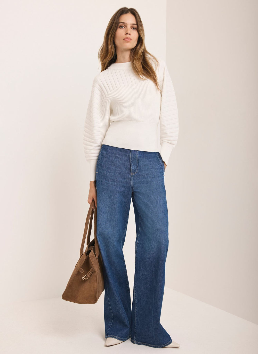 Cream Knit Batwing Sleeve Jumper