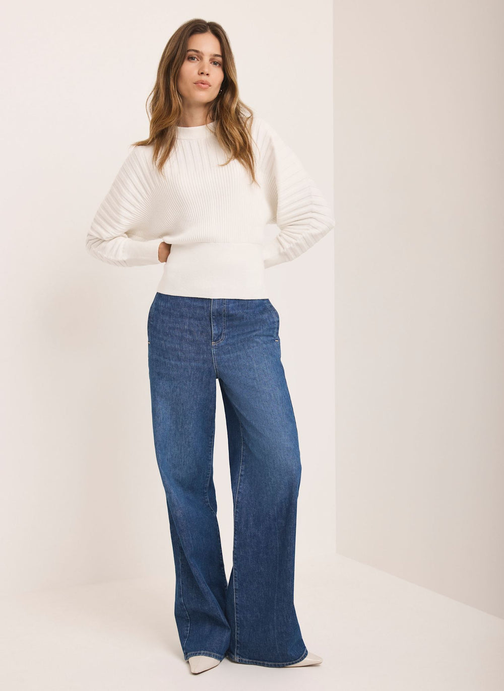 Cream Knit Batwing Sleeve Jumper