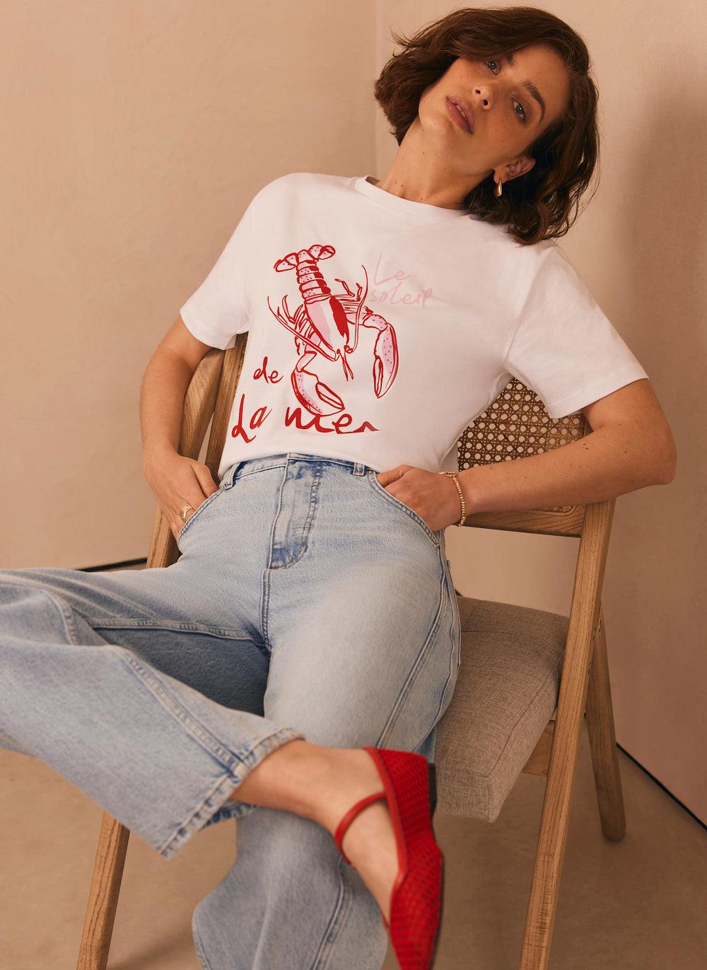 White Lobster Graphic T-Shirt