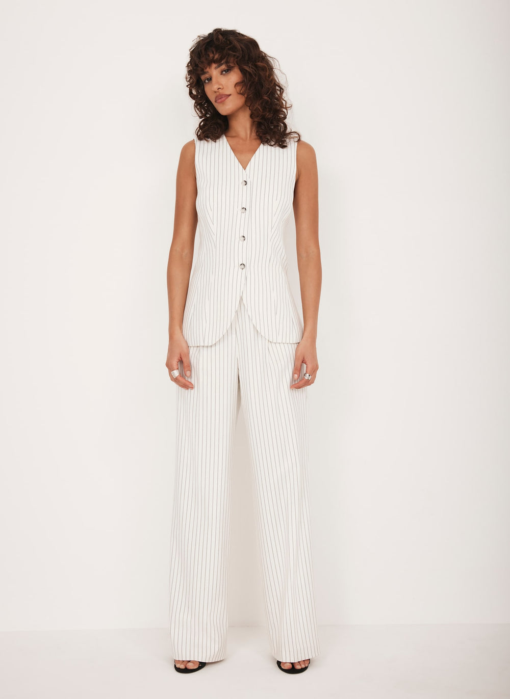 White Pinstripe Waistcoat