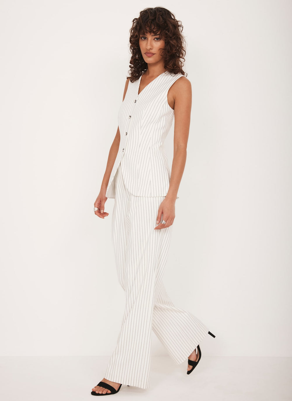 White Pinstripe Waistcoat