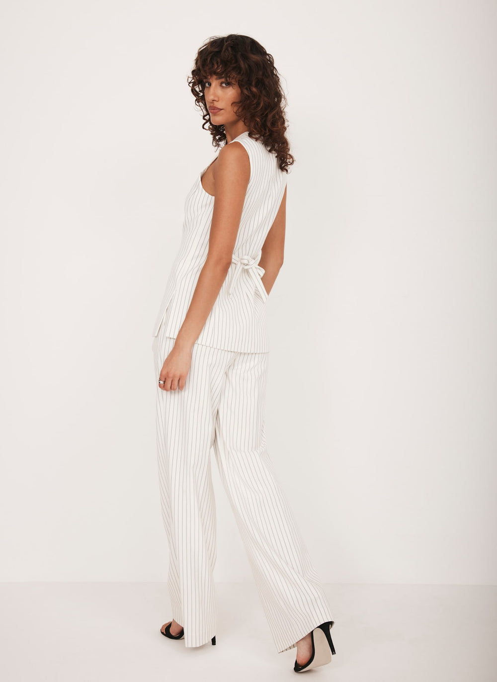 White Pinstripe Waistcoat