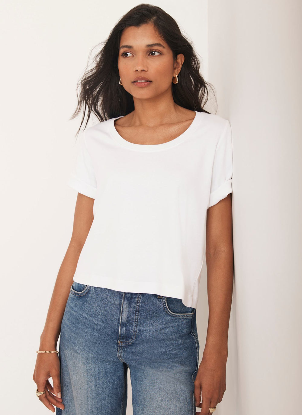 White Scoop Neck T-Shirt