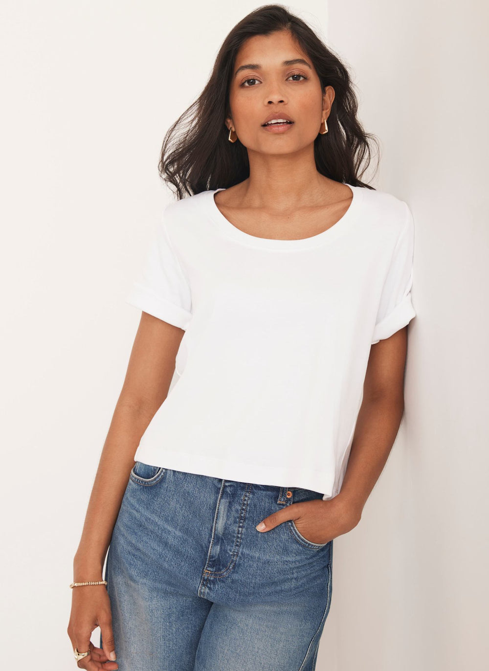 White Scoop Neck T-Shirt