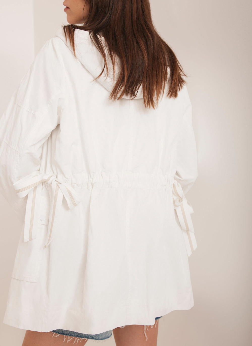 White Lightweight Hooded Parka