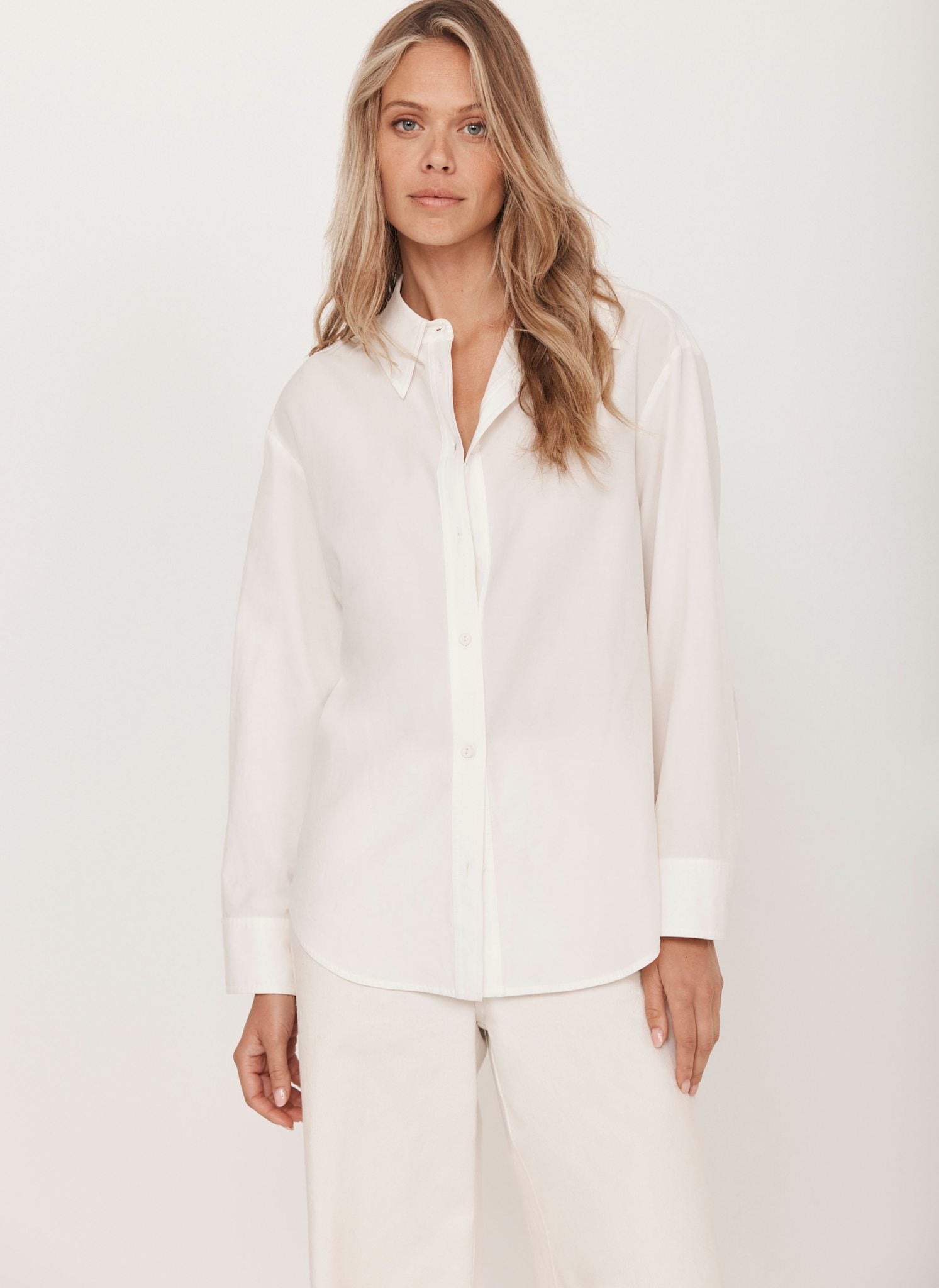 White Oversized Tailored Shirt – Mint Velvet