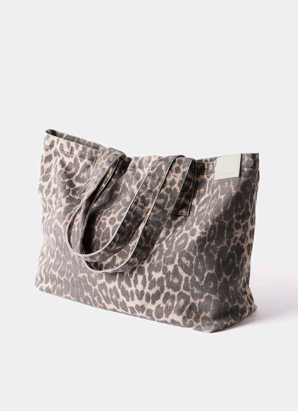 Leopard Print Denim Tote Bag