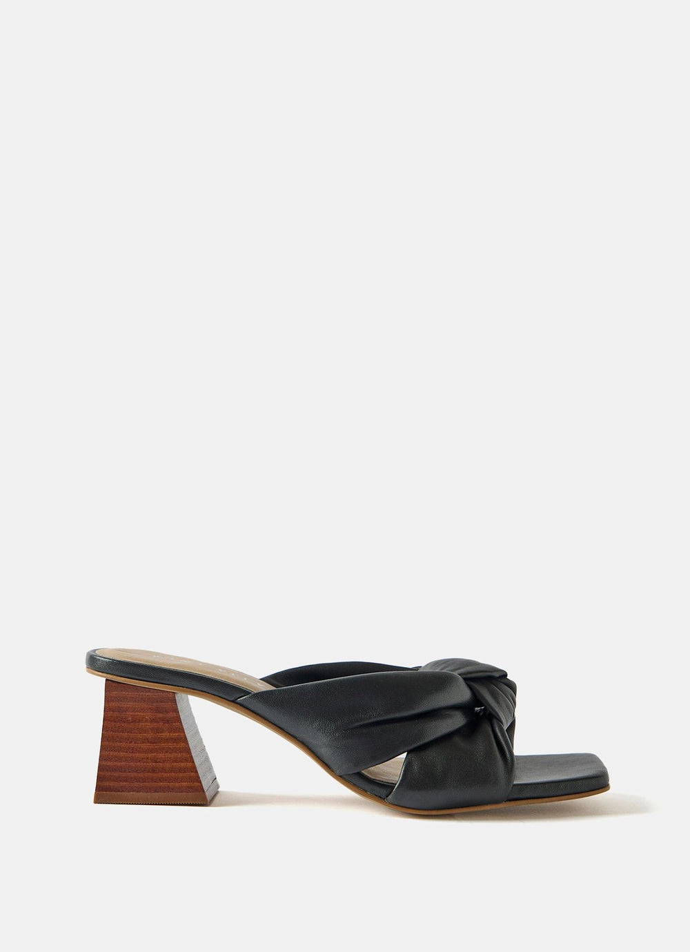 Jen Black Leather Knot Mules