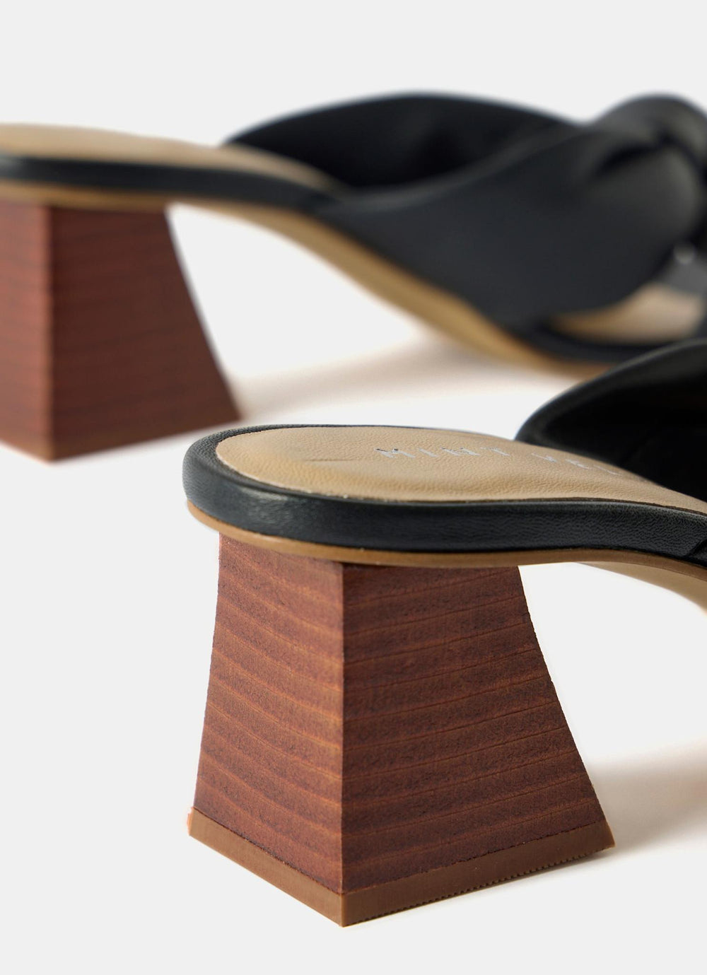 Jen Black Leather Knot Mules