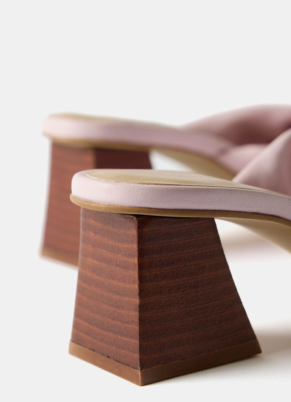 Jen Pink Leather Knot Mules