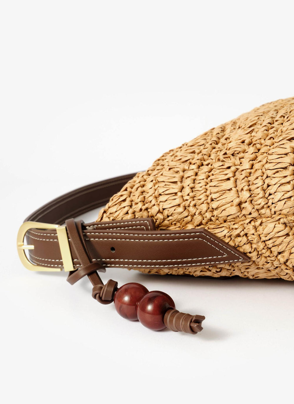 Jessie Neutral Woven Shoulder Bag