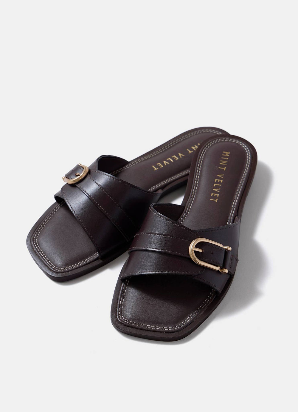Kate Brown Leather Mule Sandals
