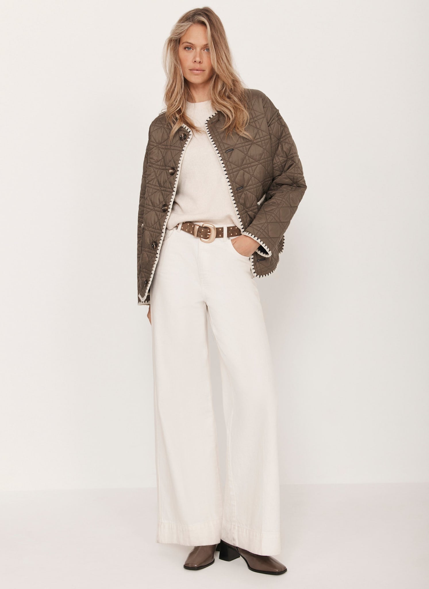 Khaki Reversible Quilted Jacket