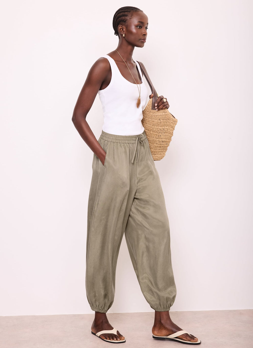 Khaki Balloon Trousers