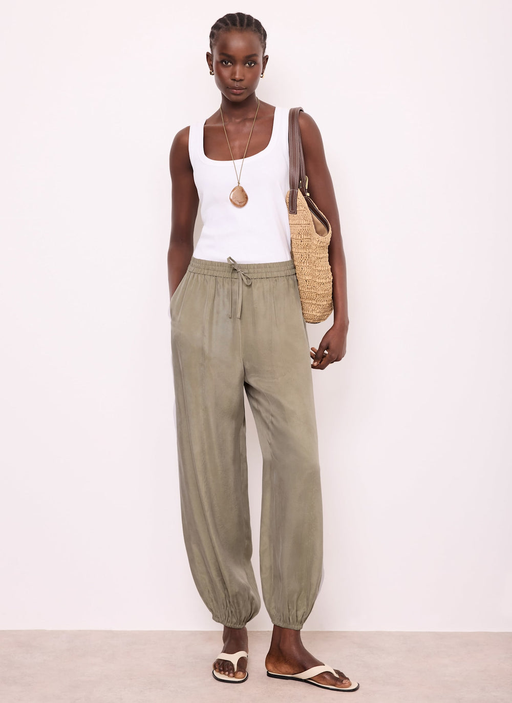 Khaki Balloon Trousers