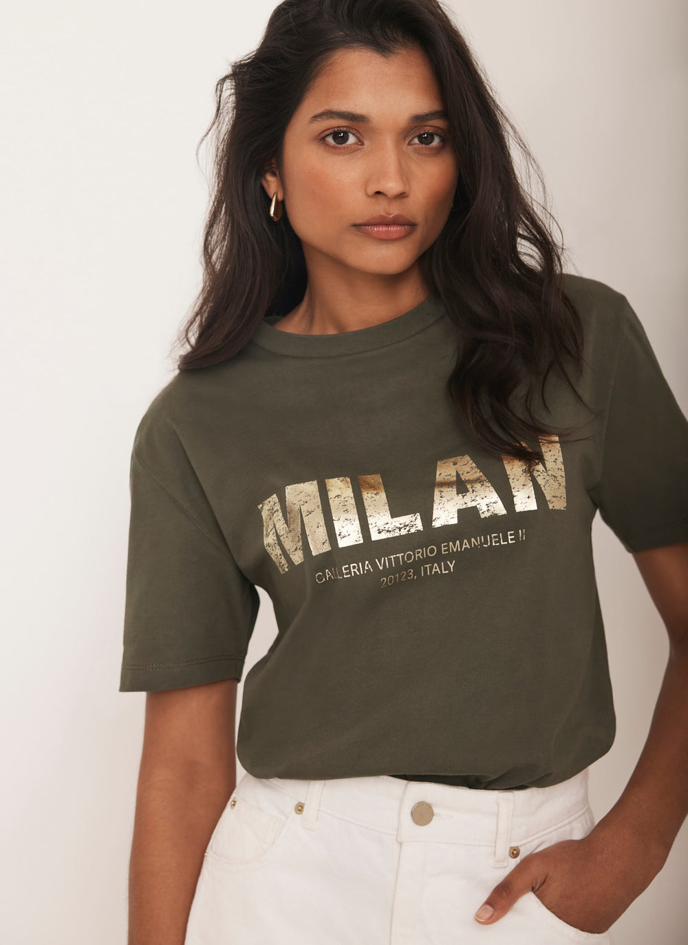 Khaki Foil Milan Graphic T-Shirt