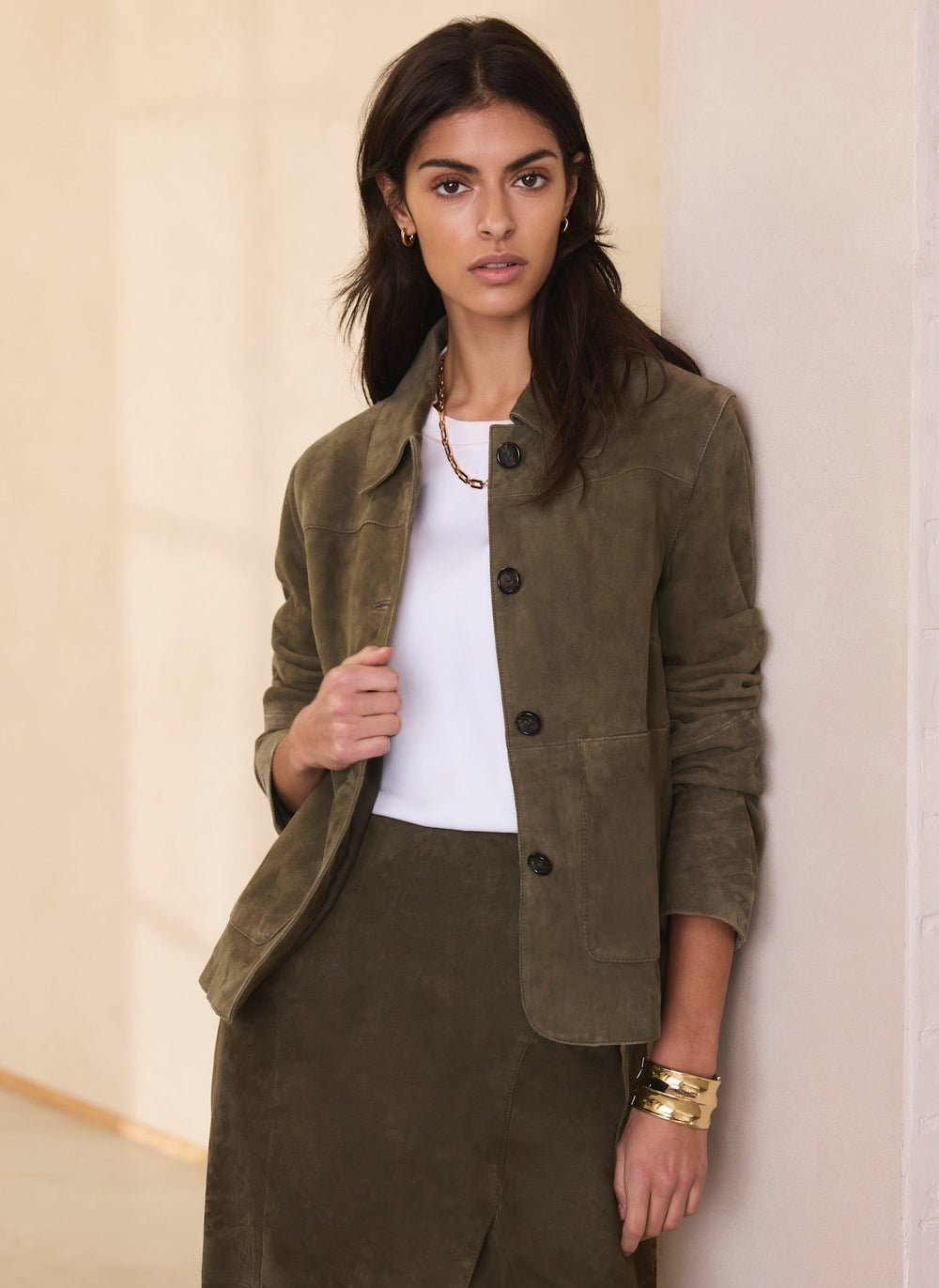 Khaki Suede Jacket