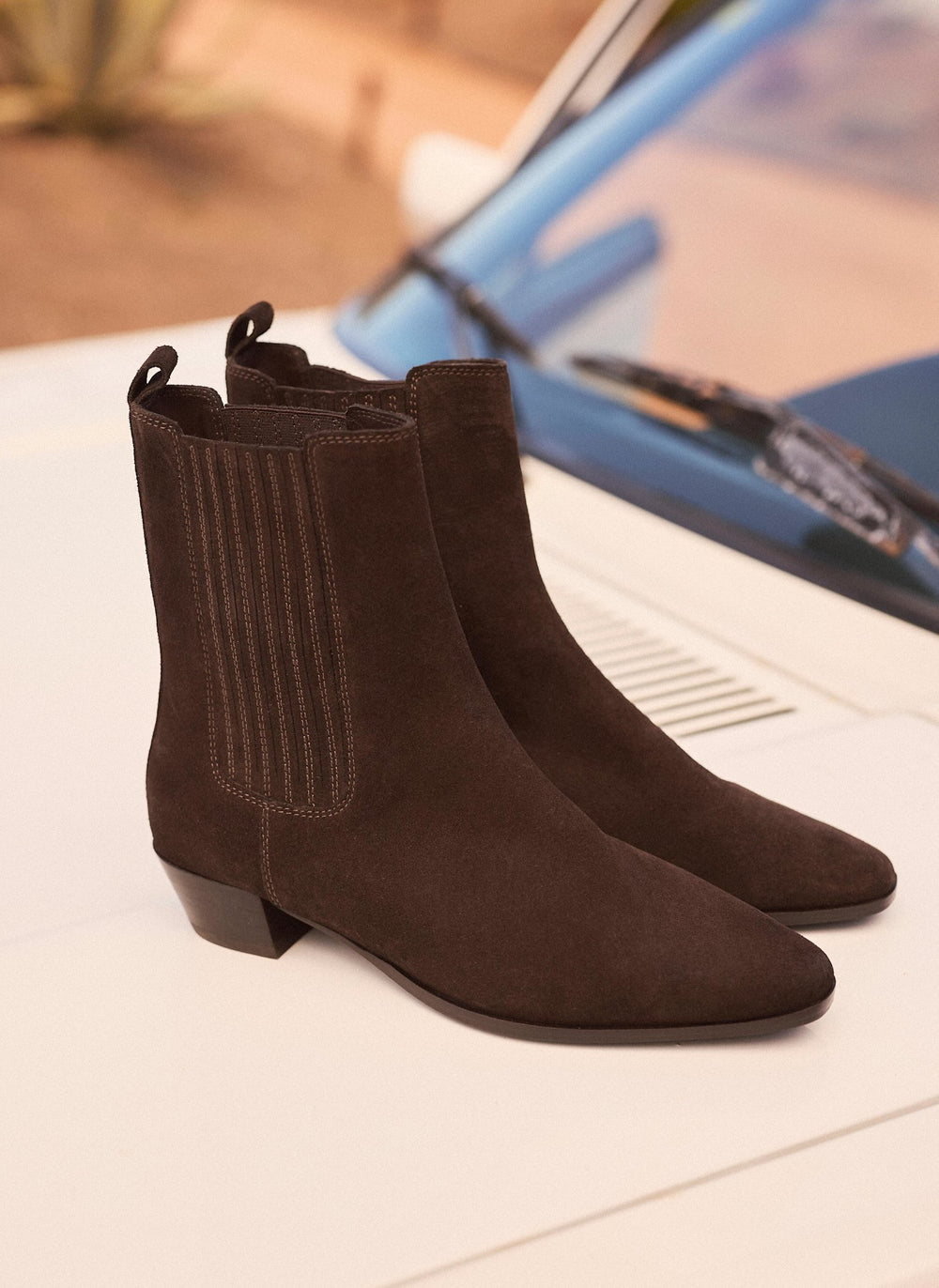 Kirsten Brown Suede Ankle Boots