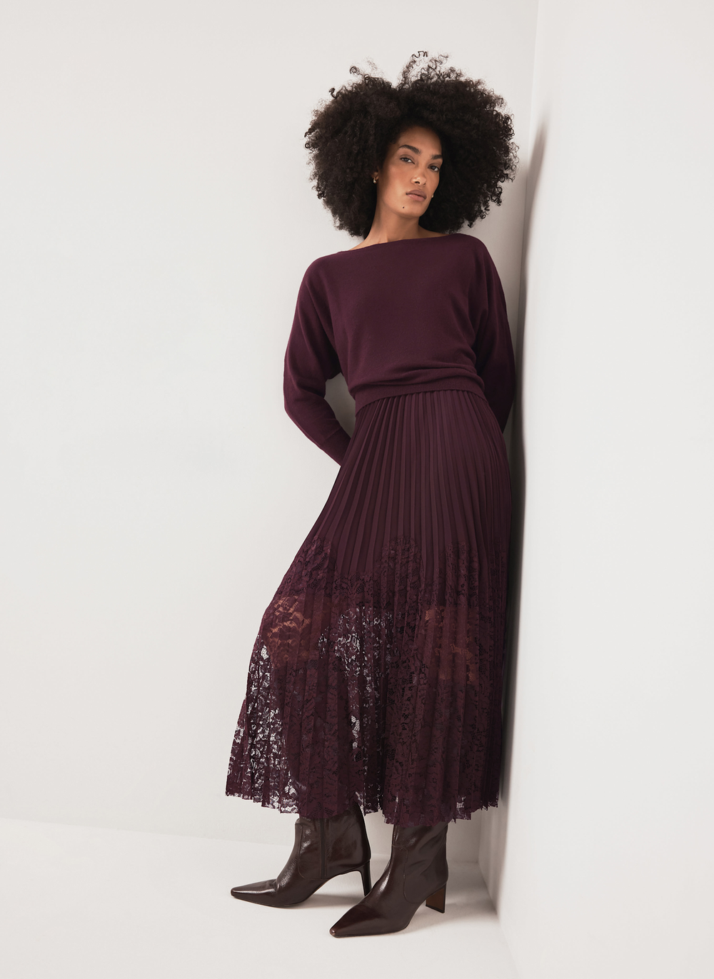 Burgundy Lace Ultimate Multitasker Midi Dress