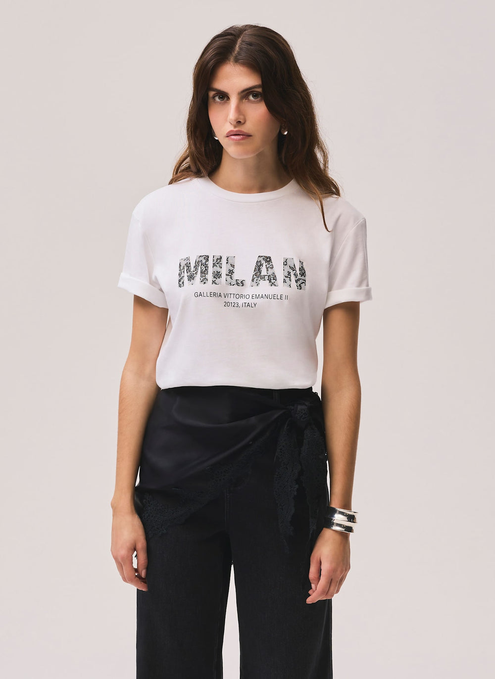White Cotton Milan Graphic T-Shirt