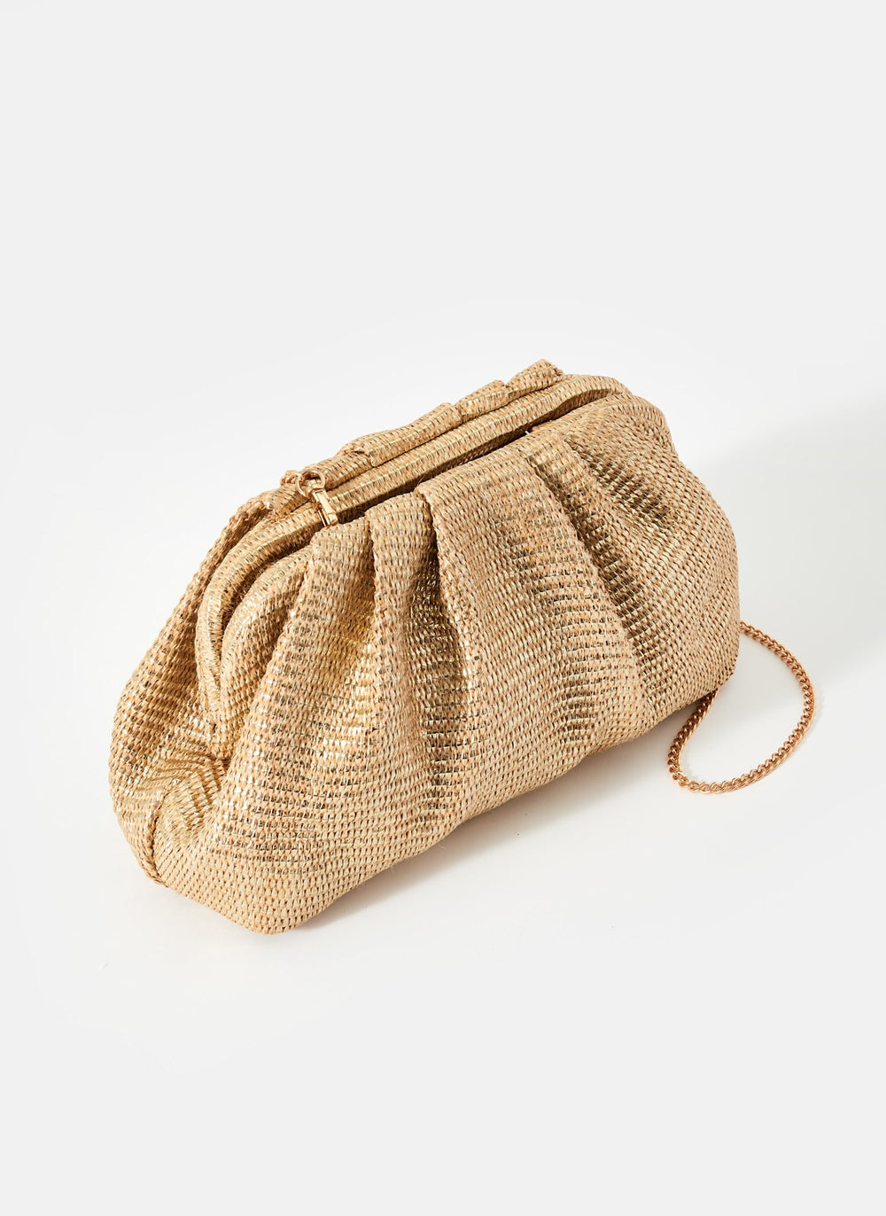 Gold Metallic Clutch Bag